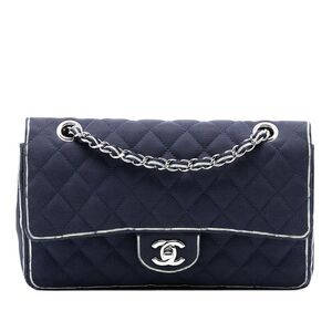Chanel Medium Classic Printed Grosgrain Double Flap